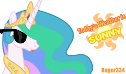 Size: 1933x1140 | Tagged: safe, artist:roger334, princess celestia, pony, g4, cute, female, mare, simple background, solo, sunglasses, tongue out, transparent background, vector