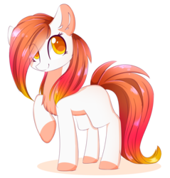 Size: 1024x1071 | Tagged: safe, artist:php146, oc, oc only, oc:fire, earth pony, pony, cute, female, mare, ocbetes, raised hoof, simple background, solo, transparent background