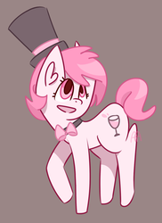 Size: 775x1063 | Tagged: safe, artist:officialawkwardalien, oc, oc only, oc:pink wine, earth pony, pony, female, hat, solo, top hat