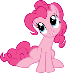 Size: 2650x2850 | Tagged: safe, artist:atomicgreymon, pinkie pie, earth pony, pony, feeling pinkie keen, g4, cute, diapinkes, female, high res, simple background, sitting, smiling, solo, transparent background, vector, vector trace