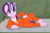 Size: 500x333 | Tagged: safe, artist:tigra0118, starlight glimmer, pony, unicorn, g4, clothes, female, jail, lying, mare, on side, prison, prison outfit, prisoner, prisoner sg, shirt, solo, tic tac toe, undershirt, wall writing