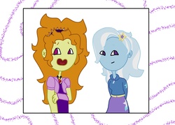 Size: 7000x5000 | Tagged: safe, artist:musicgodart, adagio dazzle, trixie, g4, absurd resolution, female, lesbian, ship:triagio, shipping