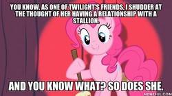 Size: 600x337 | Tagged: safe, edit, edited screencap, screencap, pinkie pie, baby cakes, g4, image macro, meme, memeful.com