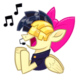 Size: 160x160 | Tagged: safe, artist:jublin, songbird serenade, g4, my little pony: the movie, animated, facebook, facebook sticker, female, gif, headworn microphone, music notes, rainbow, reaction image, simple background, singing, solo, sticker, white background
