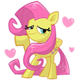 Size: 160x160 | Tagged: safe, artist:jublin, fluttershy, g4, my little pony: the movie, animated, facebook, facebook sticker, female, floating heart, gif, heart, reaction image, simple background, solo, sticker, white background