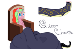 Size: 1200x800 | Tagged: safe, artist:mightyshockwave, oc, oc only, oc:queen chantra, lamia, original species, snake, snake pony, blanket, chair, circlet, clothes, crown, dress, eyeshadow, furniture, jewelry, makeup, regalia, solo, throne