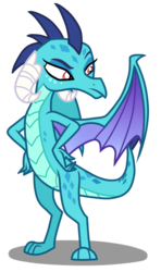 Size: 563x948 | Tagged: safe, artist:luchita27, princess ember, dragon, g4, dragoness, female, raised eyebrow, simple background, solo, transparent background, vector