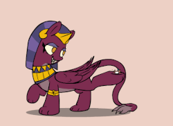 Size: 550x400 | Tagged: safe, artist:yipsy, somnambula, the sphinx, pegasus, pony, sphinx, daring done?, g4, abuse, animated, bad end, bully, bullying, female, frame by frame, gif, hackeysack, hackysack, kicking, mare, simple background, somnambuse