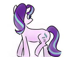 Size: 640x480 | Tagged: safe, anonymous artist, derpibooru exclusive, starlight glimmer, g4, female, looking back, simple background, solo, white background