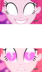 Size: 1280x2157 | Tagged: safe, pinkie pie, coinky-dink world, equestria girls, g4, my little pony equestria girls: summertime shorts, callie kisses shadow the hedgehog!, crying, exploitable, exploitable meme, frown, heart eyes, heartbreak, meme, pinkie's eyes, sad, shipping denied, splatoon, subversion, subverted meme, template, wat, white eyes, wingding eyes