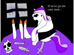 Size: 1522x1125 | Tagged: safe, artist:jacobfoolson, sweetie belle, g4, 1000 hours in ms paint, candle, goth, knife, skull, sweetie goth