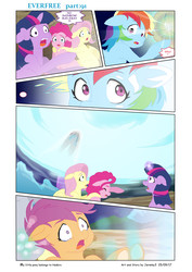 Size: 5784x8176 | Tagged: safe, artist:jeremy3, fluttershy, pinkie pie, rainbow dash, scootaloo, twilight sparkle, alicorn, pony, comic:everfree, g4, absurd resolution, comic, crying, twilight sparkle (alicorn)