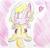 Size: 697x670 | Tagged: safe, artist:ptitemouette, oc, oc only, oc:puppysmiles, earth pony, pony, fallout equestria, fallout equestria: pink eyes, fanfic, fanfic art, female, filly, foal, hazmat suit, heart, helmet, hooves, open mouth, saddle bag, solo, spacesuit, traditional art