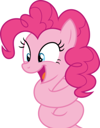 Size: 3927x5000 | Tagged: safe, artist:dashiesparkle, pinkie pie, g4, it isn't the mane thing about you, .svg available, cartoon physics, coiling, female, pinkie being pinkie, pinkie physics, simple background, smiling, solo, transparent background, twisted neck, vector