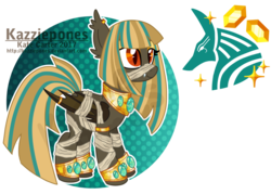 Size: 1024x735 | Tagged: safe, artist:kazziepones, oc, oc only, bat pony, pony, female, jewelry, mare, mummy, reference sheet, simple background, solo, transparent background