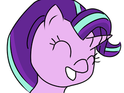 Size: 640x480 | Tagged: safe, anonymous artist, derpibooru exclusive, starlight glimmer, g4, bust, female, portrait, simple background, smiling, solo, white background