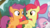 Size: 1320x742 | Tagged: safe, screencap, apple bloom, scootaloo, sweetie belle, earth pony, pony, g4, marks and recreation, cutie mark crusaders, discovery family logo, happy, hoofbump