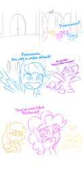 Size: 625x1268 | Tagged: safe, artist:raridashdoodles, applejack, fluttershy, pinkie pie, rainbow dash, rarity, oc, oc:anon, pony, comic:anon the movie, comic:anon the movie 2017, g4, /mlp/, 4chan, comic, crying, female, implied death, mare, sad, simple background, white background