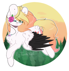 Size: 794x820 | Tagged: safe, artist:twinkepaint, oc, oc only, oc:ember (cinnamontee), pegasus, pony, colored wings, female, mare, multicolored wings, one eye closed, simple background, solo, transparent background, wink