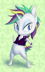 Size: 836x1331 | Tagged: safe, artist:gracewolf, rarity, pony, g4, it isn't the mane thing about you, alternate hairstyle, bipedal, chibi, female, punk, raripunk, solo