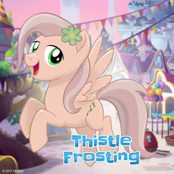 Size: 1080x1080 | Tagged: safe, oc, oc only, oc:thistle frosting, pegasus, pony, g4, my little pony: the movie, flower, flower in hair, mlp movie pony maker, solo