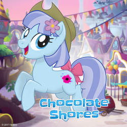 Size: 1080x1080 | Tagged: safe, oc, oc only, oc:chocolate shores, earth pony, pony, g4, my little pony: the movie, bow, cowboy hat, flower, flower in hair, hat, mlp movie pony maker, solo, tail bow