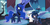 Size: 2260x1112 | Tagged: safe, artist:velveagicsentryyt, princess luna, oc, oc:moonlight sonata, oc:mysterilestia, hybrid, pony, g4, female, filly, interspecies offspring, offspring, parent:discord, parent:king sombra, parent:princess celestia, parent:princess luna, parents:dislestia, parents:lumbra