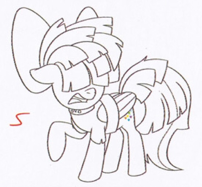 Safe Songbird Serenade Pegasus Pony My Little Pony The Movie The Art Of My Little Pony The Movie Bondage Bound Wings Collar Female Hair Over Eyes Mare Open Mouth Solo