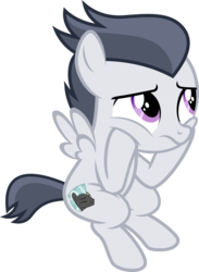 Size: 6904x9439 | Tagged: safe, artist:punzil504, rumble, thunderlane, pegasus, pony, g4, marks and recreation, absurd resolution, colt, cutie mark, male, one eye closed, simple background, sitting, smiling, solo, transparent background, vector, wink