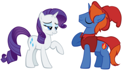 Size: 6511x3745 | Tagged: safe, artist:petraea, rarity, oc, oc:sun fire, pony, unicorn, g4, absurd resolution, clothes, hat, male, simple background, stallion, transparent background, vector