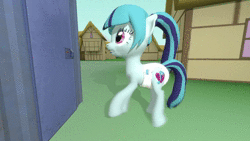 Size: 1920x1080 | Tagged: safe, artist:northern haste, sonata dusk, pony, g4, 3d, animated, diaper, female, need to pee, no sound, non-baby in diaper, omorashi, outhouse, perfect loop, porta potty, potty dance, potty time, solo, source filmmaker, trotting in place, webm