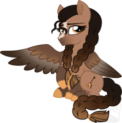 Size: 797x800 | Tagged: safe, artist:tambelon, oc, oc only, oc:altan mor, pegasus, pony, braid, female, looking at you, mare, show accurate, simple background, solo, transparent background, vector