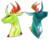 Size: 1024x823 | Tagged: safe, artist:frequine, pharynx, thorax, changedling, changeling, g4, my little pony: friendship is magic, to change a changeling, brothers, bust, changedling brothers, duo, duo male, king thorax, male, prince pharynx, simple background, transparent background