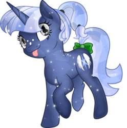 Size: 3000x3028 | Tagged: safe, artist:theshadowstone, oc, oc only, oc:silverlay, crystal pony, original species, pony, umbra pony, unicorn, bow, crystallized, cute, female, high res, mare, raised hoof, silly, simple background, smiling, solo, tail bow, tongue out, transparent background