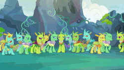 Size: 640x360 | Tagged: safe, screencap, arista, clypeus, cornicle, frenulum (g4), lokiax, soupling, starlight glimmer, changedling, changeling, pony, unicorn, g4, to change a changeling, animated, gif