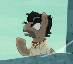 Size: 916x798 | Tagged: safe, screencap, doctor caballeron, earth pony, pony, daring done?, g4, animated, gif, laughing, male, stallion, taunting