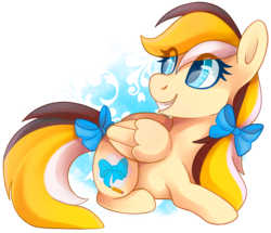 Size: 1933x1662 | Tagged: safe, artist:sacredroses-art, oc, oc only, oc:sacred dreams, pegasus, pony, bow, prone, simple background, solo, transparent background