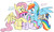 Size: 5659x3422 | Tagged: safe, artist:chub-wub, fluttershy, rainbow dash, oc, oc:color splash, pony, g4, female, lesbian, magical lesbian spawn, misspelling, offspring, parent:fluttershy, parent:rainbow dash, parents:flutterdash, ship:flutterdash, shipping, trio, two moms