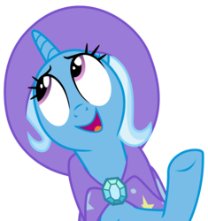Size: 1813x1928 | Tagged: safe, artist:sketchmcreations, trixie, pony, g4, to change a changeling, cape, clothes, hat, open mouth, raised hoof, simple background, transparent background, trixie's cape, trixie's hat, vector