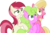 Size: 6578x4283 | Tagged: safe, artist:laberoon, daisy, flower wishes, lily, lily valley, roseluck, earth pony, pony, g4, my little pony: friendship is magic, the cutie pox, absurd resolution, bipedal, female, flower trio, mare, open mouth, reaction image, scared, shocked, show accurate, simple background, teeth, the horror, transparent background, trio, trio female, vector, worried