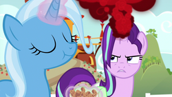 Size: 1280x720 | Tagged: safe, screencap, starlight glimmer, trixie, pony, all bottled up, g4, anger magic, magic