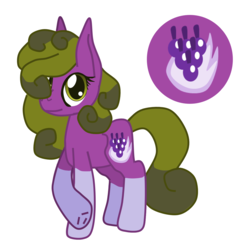 Size: 1216x1238 | Tagged: safe, artist:casanova-mew, oc, oc only, oc:grape submarine, earth pony, pony, female, magical gay spawn, mare, offspring, parent:cheese sandwich, parent:sunburst, parents:cheeseburst, solo