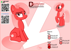 Size: 2200x1573 | Tagged: safe, artist:arifproject, oc, oc only, oc:downvote, earth pony, pony, derpibooru, g4, derpibooru ponified, downvote's downvotes, meta, movie accurate, ponified, reference sheet, simple background, solo, updated, vector