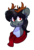 Size: 1024x1493 | Tagged: safe, artist:crownedspade, oc, oc only, oc:gene, deer pony, original species, bust, clothes, female, portrait, scarf, simple background, solo, transparent background