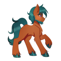 Size: 3000x3000 | Tagged: safe, artist:kurochhi, oc, oc only, earth pony, pony, blank flank, high res, male, raised hoof, simple background, smiling, solo, stallion, transparent background