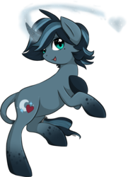 Size: 1231x1703 | Tagged: safe, artist:violentdreamsofmine, oc, oc only, oc:midnight heart, pony, unicorn, female, magic, mare, simple background, solo, tail ring, transparent background