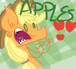 Size: 933x846 | Tagged: safe, artist:cuttycommando, applejack, earth pony, pony, g4, apple, female, solo, that pony sure does love apples