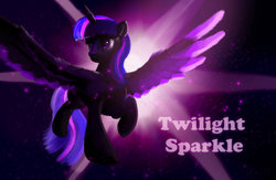 Size: 2000x1300 | Tagged: safe, artist:xbi, twilight sparkle, alicorn, pony, g4, abstract background, female, solo, spread wings, twilight sparkle (alicorn), wallpaper, wings