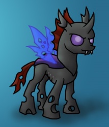 Size: 600x700 | Tagged: safe, artist:raugos, pharynx, changeling, fanfic:i have many forms but this one is mine, g4, to change a changeling, cover art, fanfic, fanfic art, male, solo