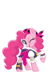 Size: 1128x1600 | Tagged: safe, pinkie pie, earth pony, pony, g4, my little pony: the movie, bandana, clothes, female, mare, one eye closed, pirate, pirate pinkie pie, simple background, solo, transparent background, wink